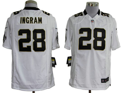New Orleans Saints 28 Ingram White Game nfl jerseys